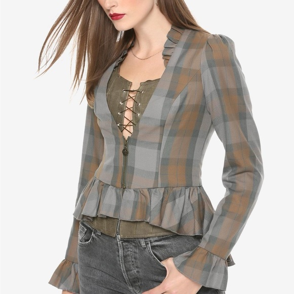 Hot Topic Outlander Laced Peplum Girls Jacket Size XL NWT - Picture 1 of 5